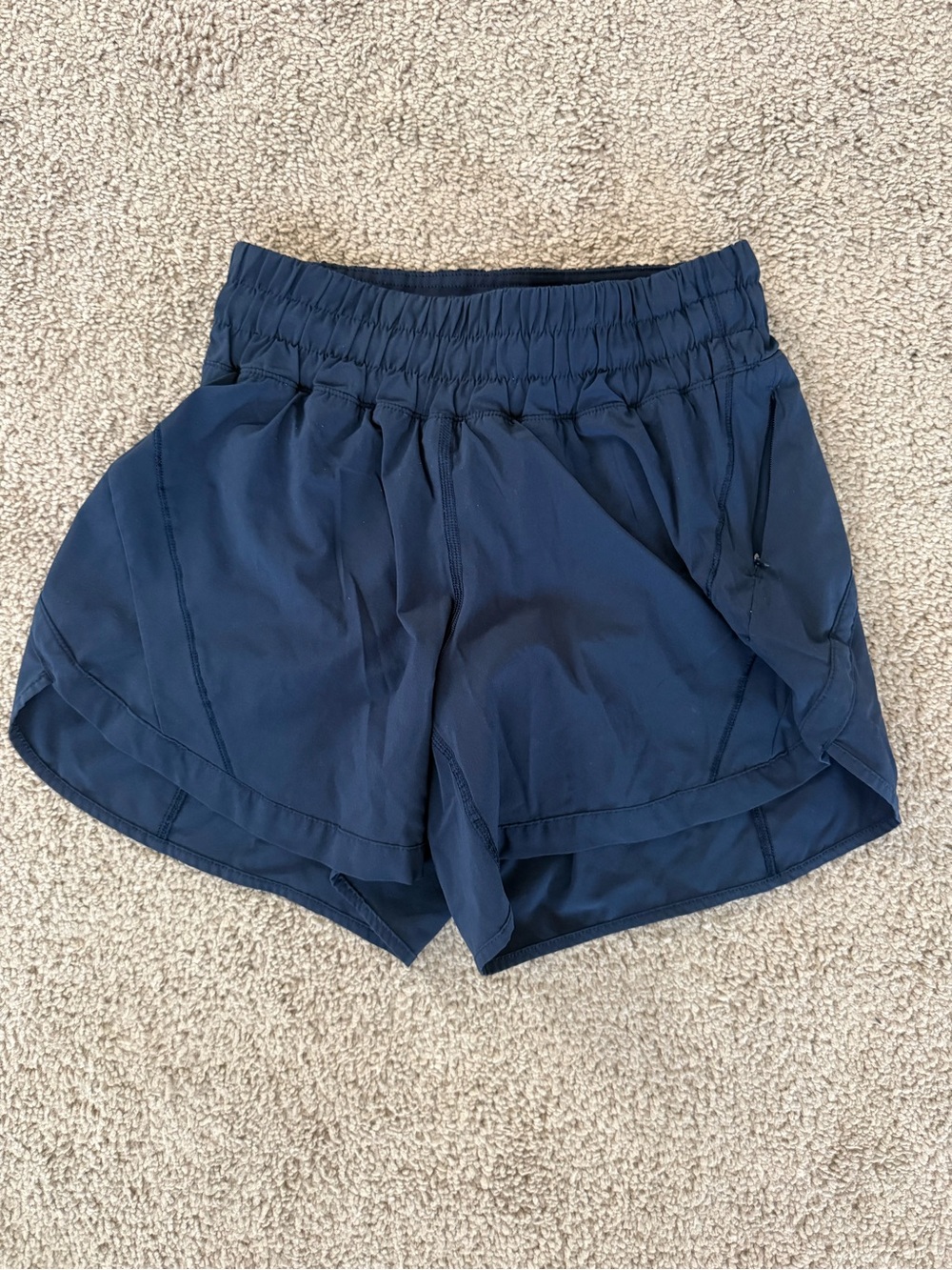 Lululemon Track That Short 5" Women's size 4 Navy Swift Stretch Running Pocket